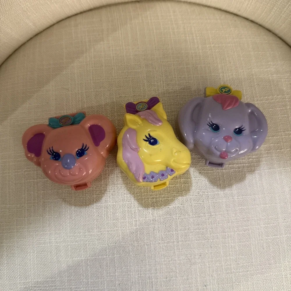 VTG 1994 Polly Pocket Pony Ridin', Dog Show,‎ Koala Picnic Pet Parade Compacts
